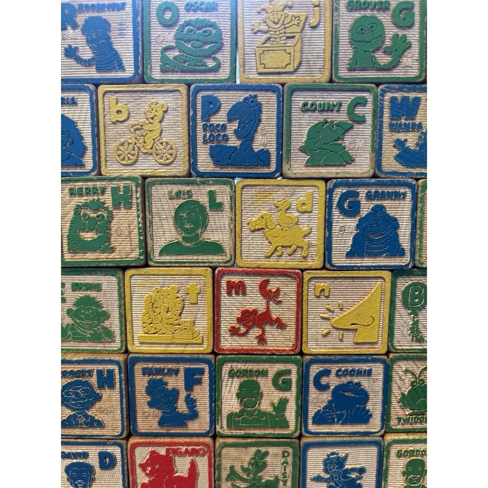 Vintage Disney Wooden Blocks,lot of 51